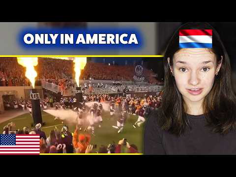 European Reacts to the BIGGEST American College Football Entrances 🇺🇸