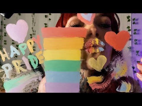 🌈 Pride Month ASMR | Marshmallow Paint + Spit Painting on Plexiglass 🎨✨