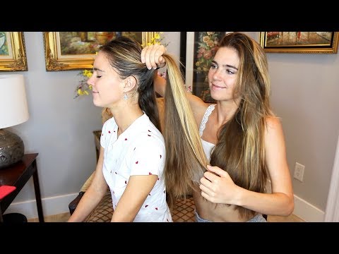 ASMR TWINS Hairplay, Hair Brushing, & Soft Singing (whispered)