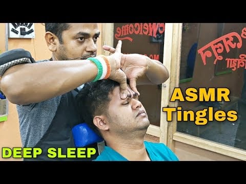 ASMR Tingles | Great relaxing Head & Body massage with neck cracking By Indian barber