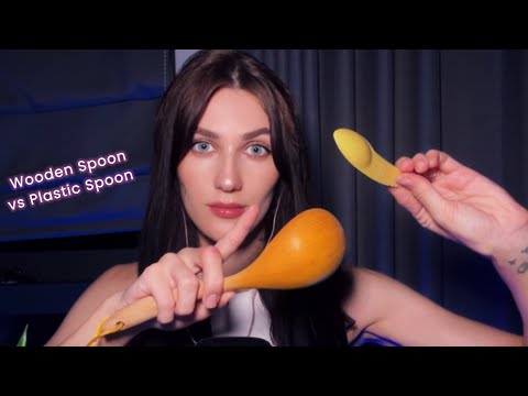 ASMR Wooden Spoon vs Plastic Spoon 🥄 Deep Tapping & Scratching Sounds for Sleep & Tingles