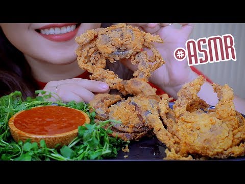 ASMR Deep fried soft shell crab, EXTREME CRUNCHY EATING SOUNDS | LINH-ASMR