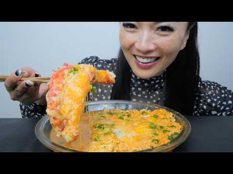 CHEESY NOODLES + KING CRAB (ASMR EATING SOUNDS) NO TALKING | SAS-ASMR