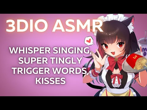 asmr stream #15 🌸 (3DIO - whisper singing, super tingly trigger words, kisses)
