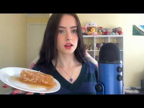 ASMR trying honeycomb (mouth sounds) 🍯