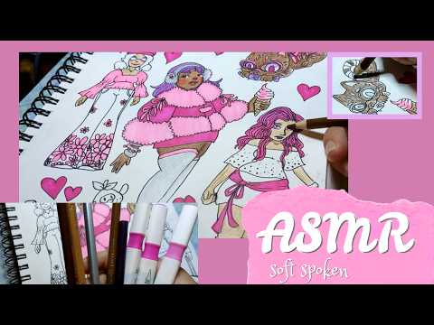 ASMR Color and Chat with me soft spoken Markers and Color Pencils