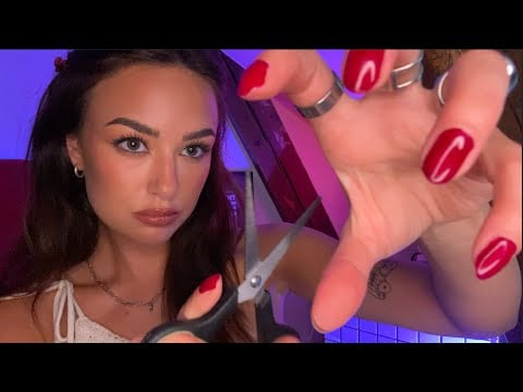 [ASMR] plucking, snipping & scratching away your negative energy!!!! (fast & aggressive)
