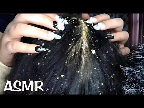 ASMR Dandruff Removal & Scalp Massage | Scratching Brushing Hair Extremely Relaxing -no talking