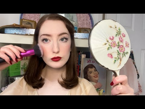 ASMR ~ doing my everyday makeup routine ~ vintage inspired look 💄