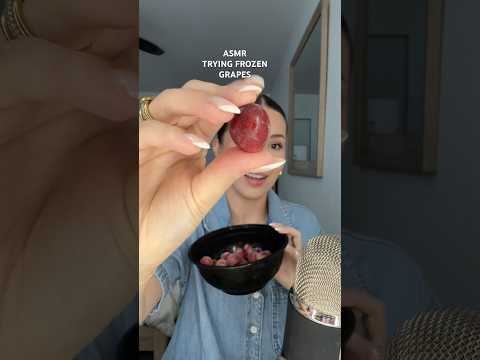 ASMR TRYING FROZEN GRAPES 🍇 #asmr #asmrvideos #frozengrapes