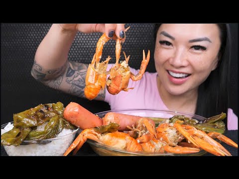 GARLIC CRAW FISH BOIL (ASMR EATING SOUNDS) LIGHT WHISPERS | SAS-ASMR