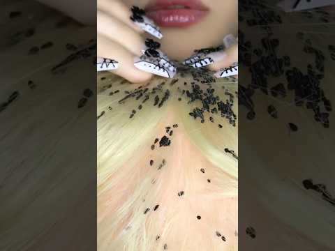 Lice check 😱🐜 #asmr #satisfying #shorts #asmrhairplay #asmrscratching
