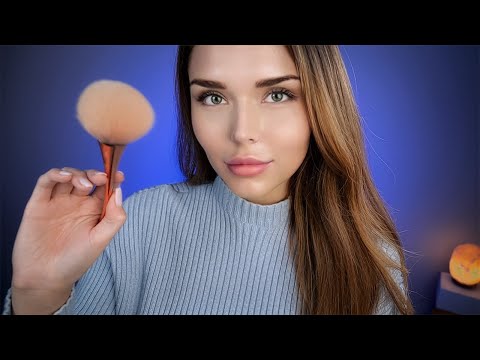 ASMR | Brushing Away Your Stress (gentle face brushing + whispers)