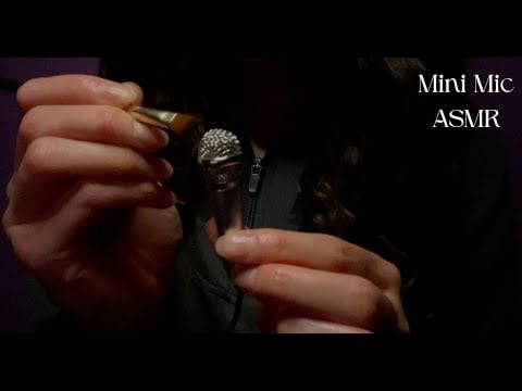 More Mini Mic ASMR Tingles (plastic spoon mic scratching, mic brushing, inaudible whispering & more)