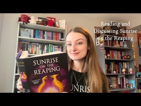 ASMR Read and Discuss Sunrise on the Reaping! (Whispers, soft talking, tapping, page turning)
