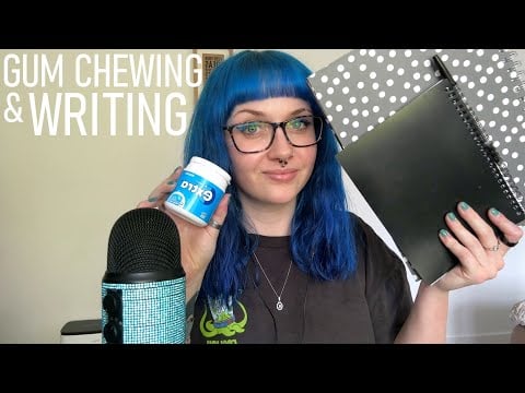 ASMR Loud Gum Chewing Sounds & Writing