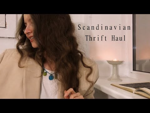 ASMR Scandinavian Aesthetic Thrift Haul 🤎 Relaxing Hand Movements 🤎 Scratching Clothing Tags 🤎