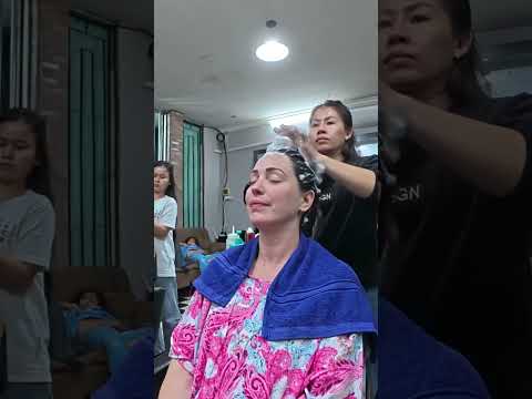 Probé el secado de cabello viral en Asia #hair #masaje #relax