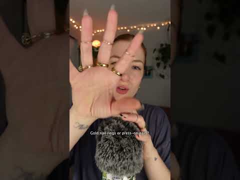 💅 Gold nail rings or press-on nails?💅  #asmr