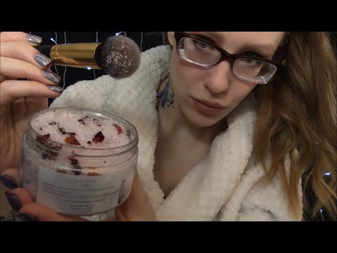 ASMR BINAURAL SPA EXPERIENCE | IMMERSE YOURSELF | Rose Petal Bath & Scrub, Whipped Lavendar Massage