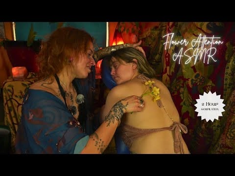 ASMR Real Person FLOWER TRACING ATTENTION COMPILATION 💐Tingly back TRACING [Whisper Meditation]