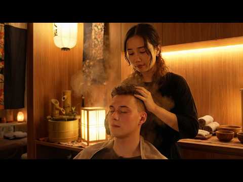 💆‍♂️(ASMR) VIP Private Room Head Spa in Tokyo, Japan — Japanese Relaxation Experience