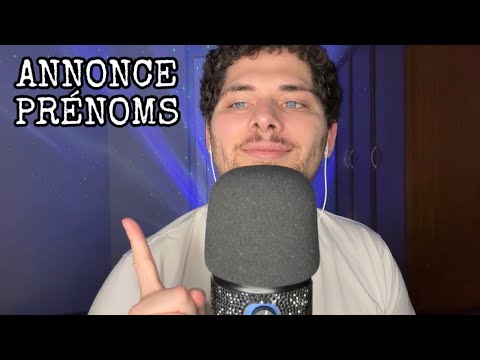 ASMR Français : ANNONCE PRÉNOMS 📣