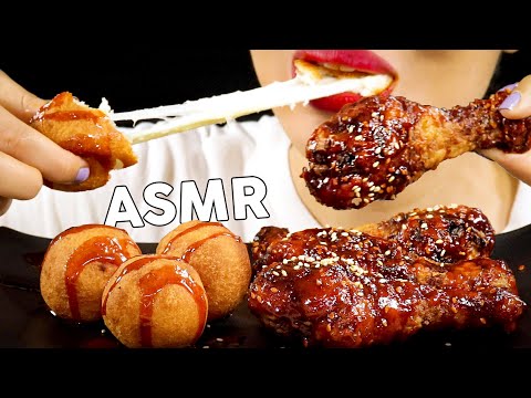 ASMR Pop Rocks Fried Chicken Cheese Balls 팝락캔디 양념치킨 치즈볼 먹방 Eating Sounds Mukbang