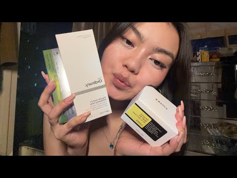 Skincare ASMR (Visual, mouth sounds, tingle partyyyyy!!)
