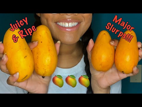 ASMR | Eating extremely juicy and ripe mangoes w/ intense slurping sounds! (No Talking)