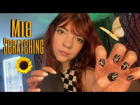 ASMR Mic Scratching w Bare, Foam & Fluffy + Nail Tapping GUARANTEED TINGLES ✨