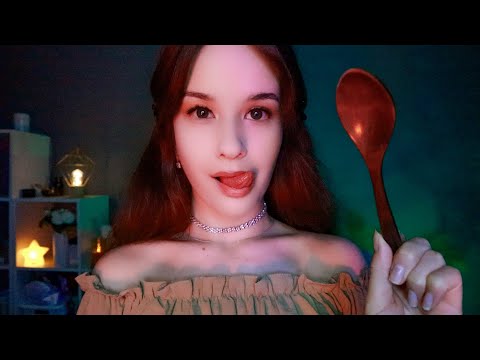 ASMR ЗВУКИ РТА. Ем твое Лицо Деревянной Ложкой. Wooden spoon Eating your Face. Mouth Sounds