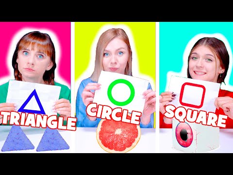 ASMR Big VS Medium VS Small Geometric Mukbang Food Challenge