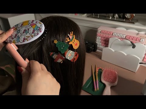 ASMR| New friend brushes/styles your hair in class ✨🪮
