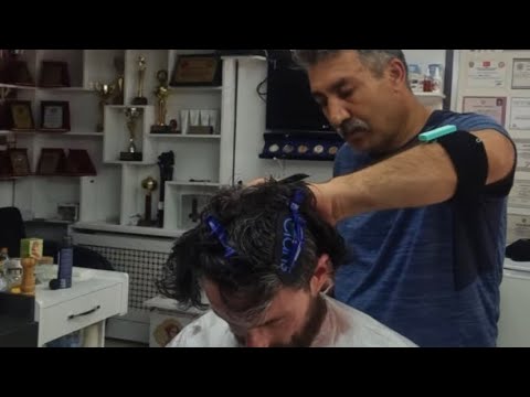 ASMR RELAXING HAIR BEARD CUTTING, SKIN CARE AND HAND PARAFFIN