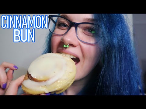 ASMR Eating A Cinnamon Bun (Lofi Eating Sounds)