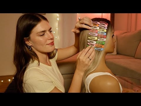 ASMR Your Friend Plays w/ Your Hair 💖 Different Hairstyles, Hair Clips, Braids, Brushing (Whisper)