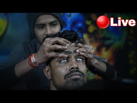 Indian Saloon ASMR Massage Live | Head Scratching And Forehead Tapping With Neck Cracking ASMR