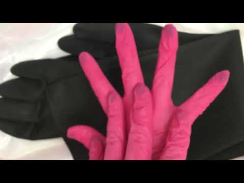 RUBBER GLOVES ❤ BLACK PINK💗  Long Rubberrrrr Gloves [[ASMR]]