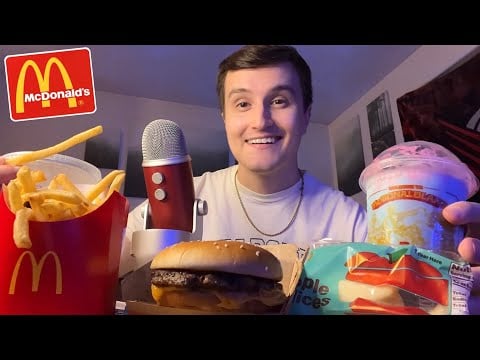 ASMR | NEW McDonald’s Milkshake and Burger Meal Mukbang 🍔🍟 (eating sounds)