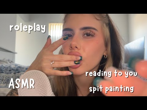 ASMR reading to you & spit painting you to sleep (possessive partner roleplay)