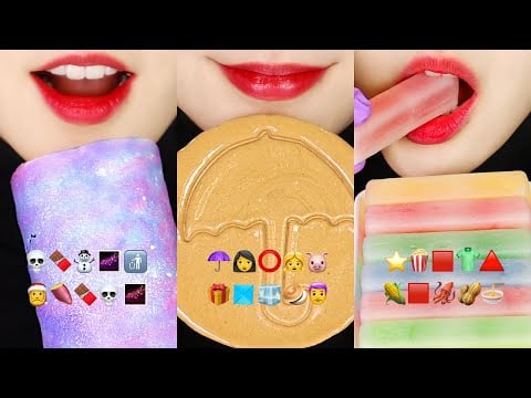 10 MINUTES VERTICAL EMOJI EATING ASMR FOR SLEEP SQUID GAME FOOD ASMR XYLITOL MARSHMALLOW ASMR 🏳️‍🌈