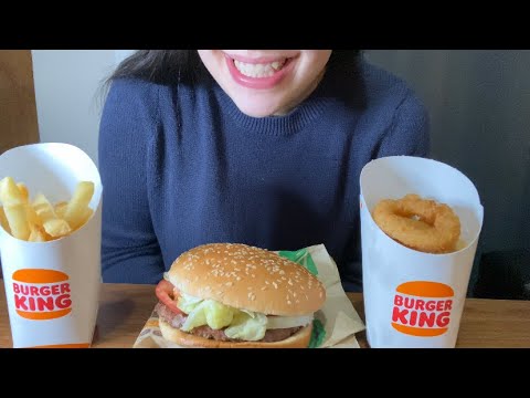 BURGER KING ASMR * VERY MESSY * WHOPPER, ONION RINGS, FRENCH FRIES