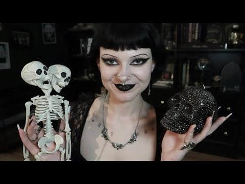 ASMR | Skeleton Themed Triggers ☠️ tapping, scratching, back of nails, etc.