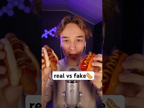 Real vs fake hot dog🌭 #asmr #asmrvideo #asmrsounds #asmrcommunity #asmreating
