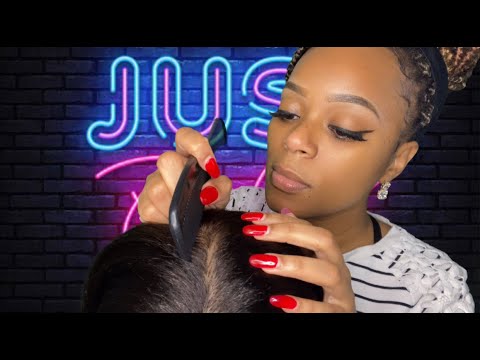 ASMR | 😴 1 Hour Of Sleepy Hair Play | Hairline Scratching | Scalp Scratching/Massage (No Talking)