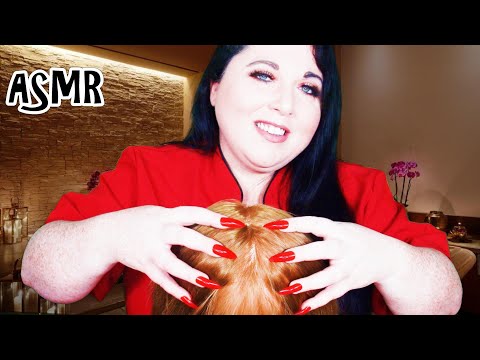ASMR Spa Scalp Massage and Scalp Scratching RP (Real Hair, Long Nails, Hair Brushing, Hair Play)