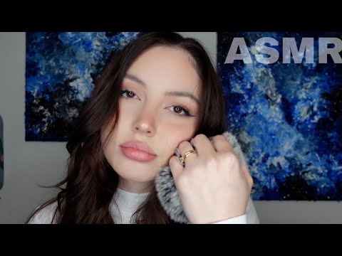 ASMR Fluffy Mic Brushing (comb, hair brush, foam brushes, paint brush, gentle whispers)