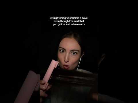 straightening your hair in a cave even though I'm mad you got us lost in here #asmr