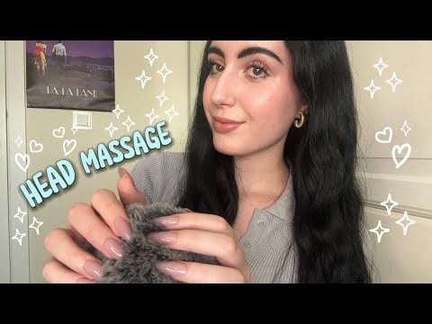 ASMR ~ Relaxing Head Massage w/ Fluffy Cover ⟡˙⋆ (hand & mouth sounds) #asmr 